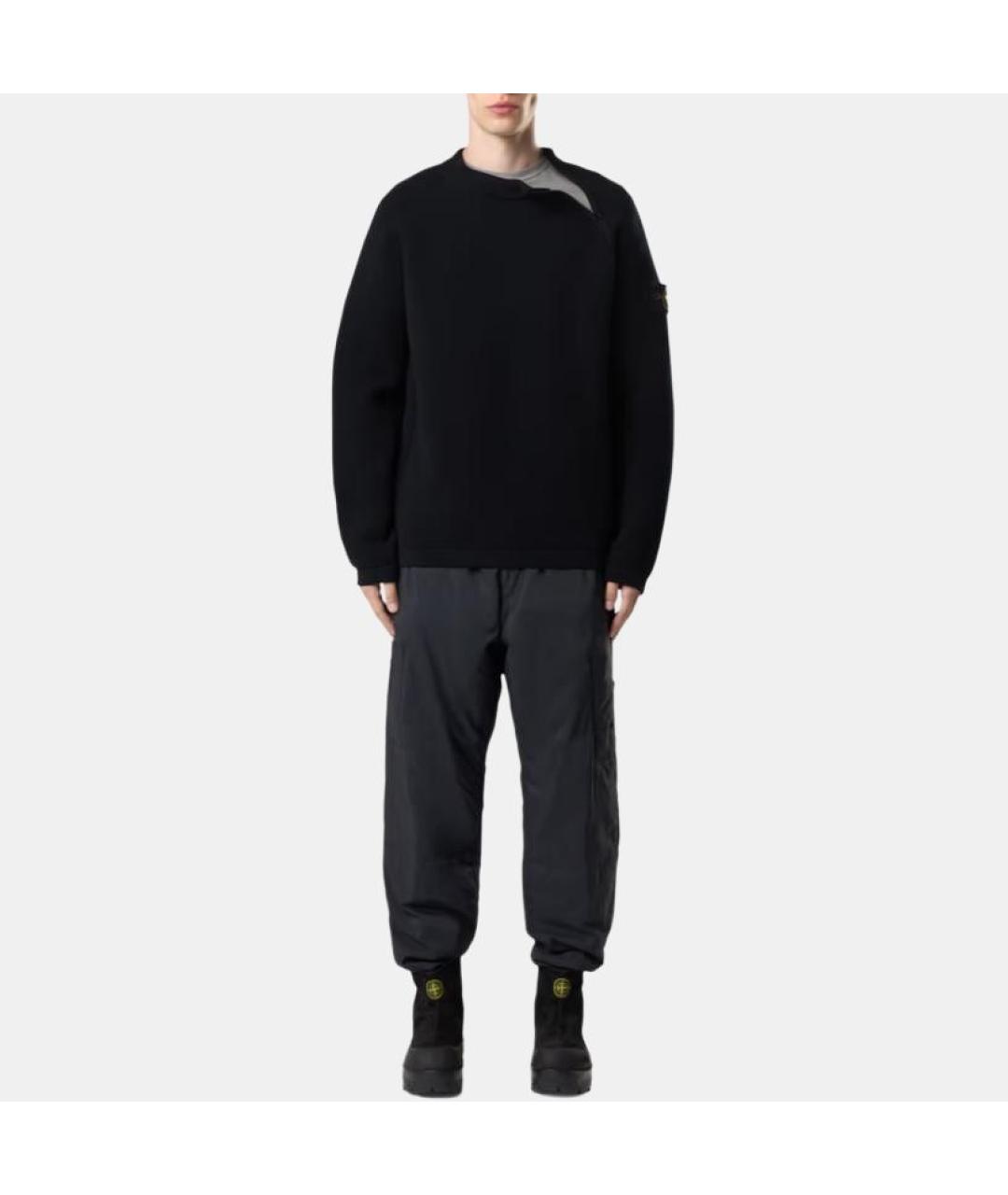 STONE ISLAND Черный шерстяной джемпер / свитер, фото 3