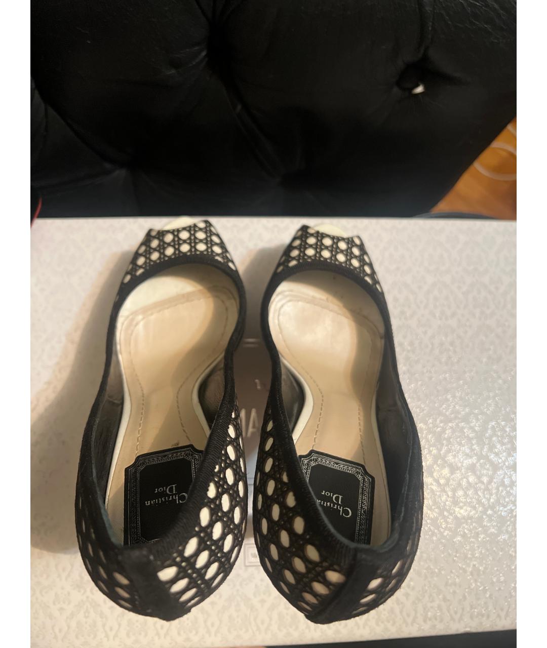CHRISTIAN DIOR Черные текстильные туфли, фото 3
