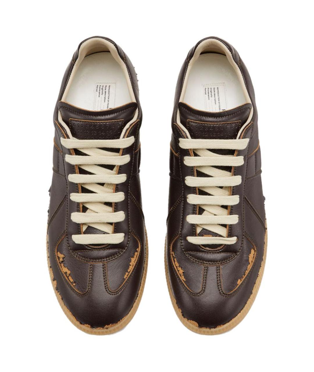 MAISON MARGIELA Коричневые низкие кроссовки / кеды, фото 5