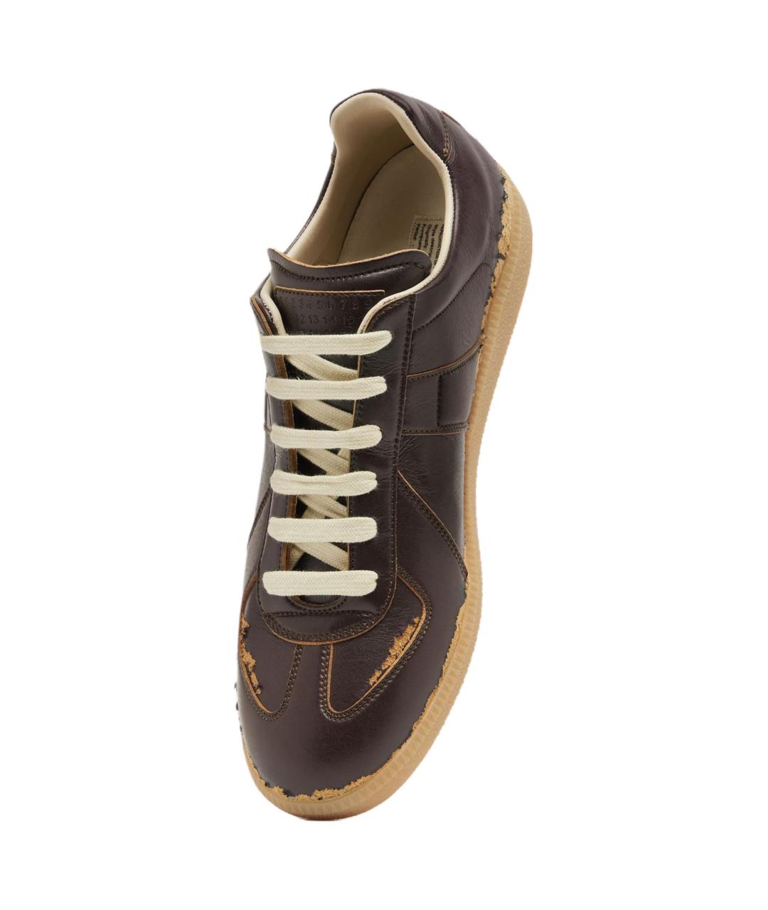 MAISON MARGIELA Коричневые низкие кроссовки / кеды, фото 4