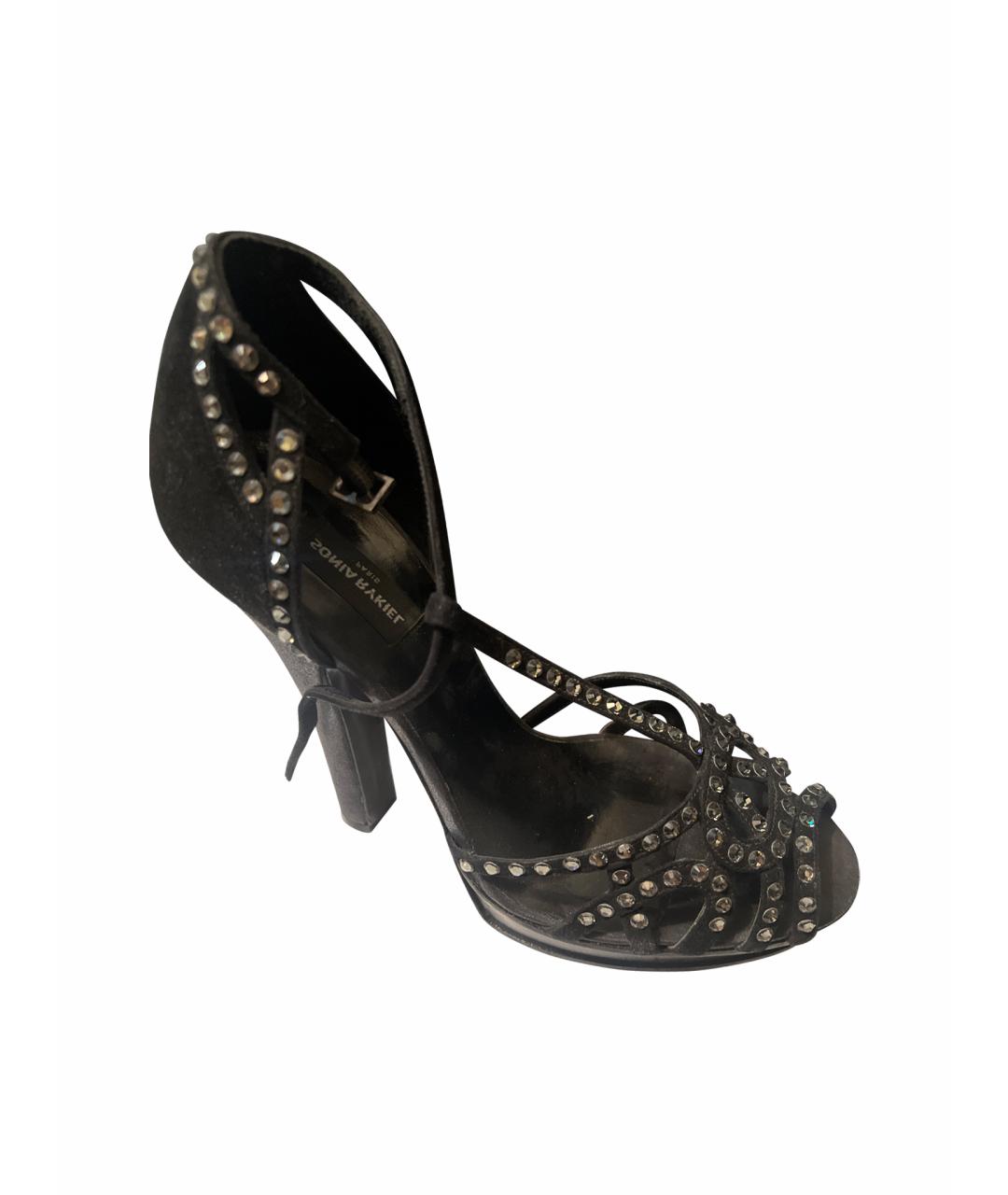 SONIA RYKIEL Черные замшевые босоножки, фото 1