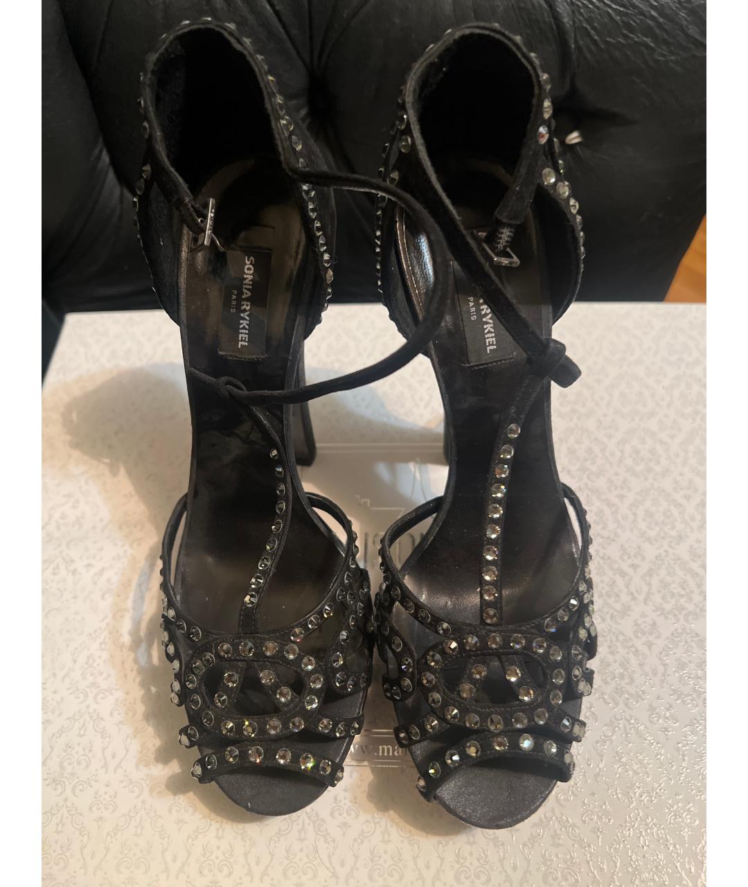 SONIA RYKIEL Черные замшевые босоножки, фото 2