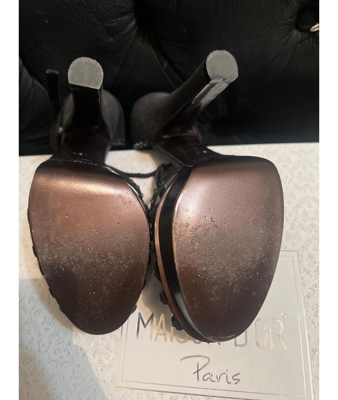 SONIA RYKIEL Черные замшевые босоножки, фото 5