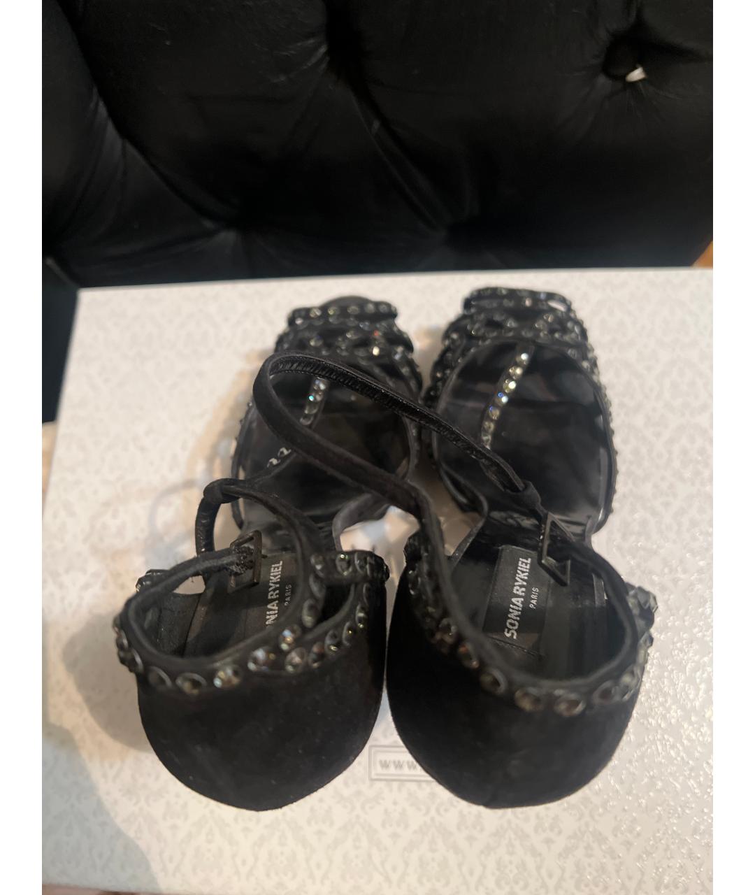 SONIA RYKIEL Черные замшевые босоножки, фото 3