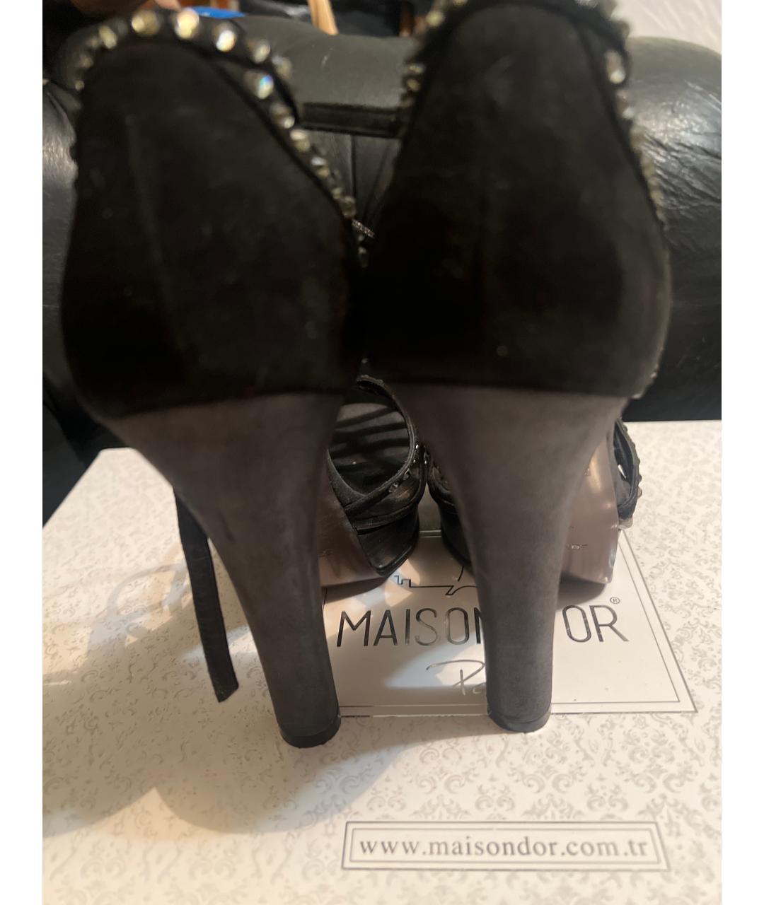 SONIA RYKIEL Черные замшевые босоножки, фото 4