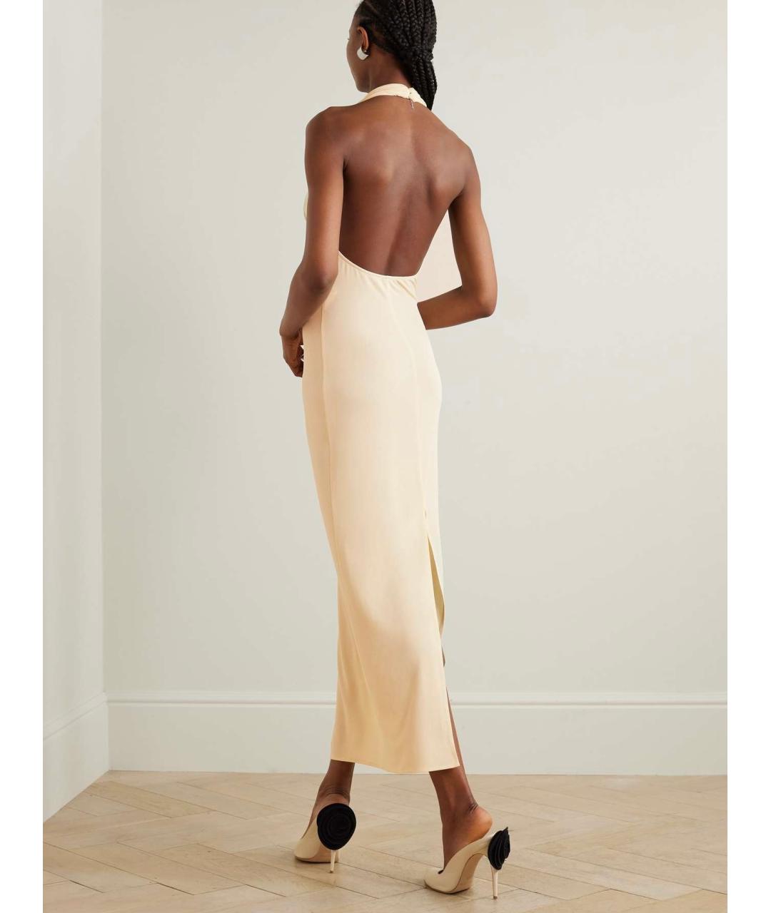 MAGDA BUTRYM Бежевое вискозное коктейльное платье, фото 7