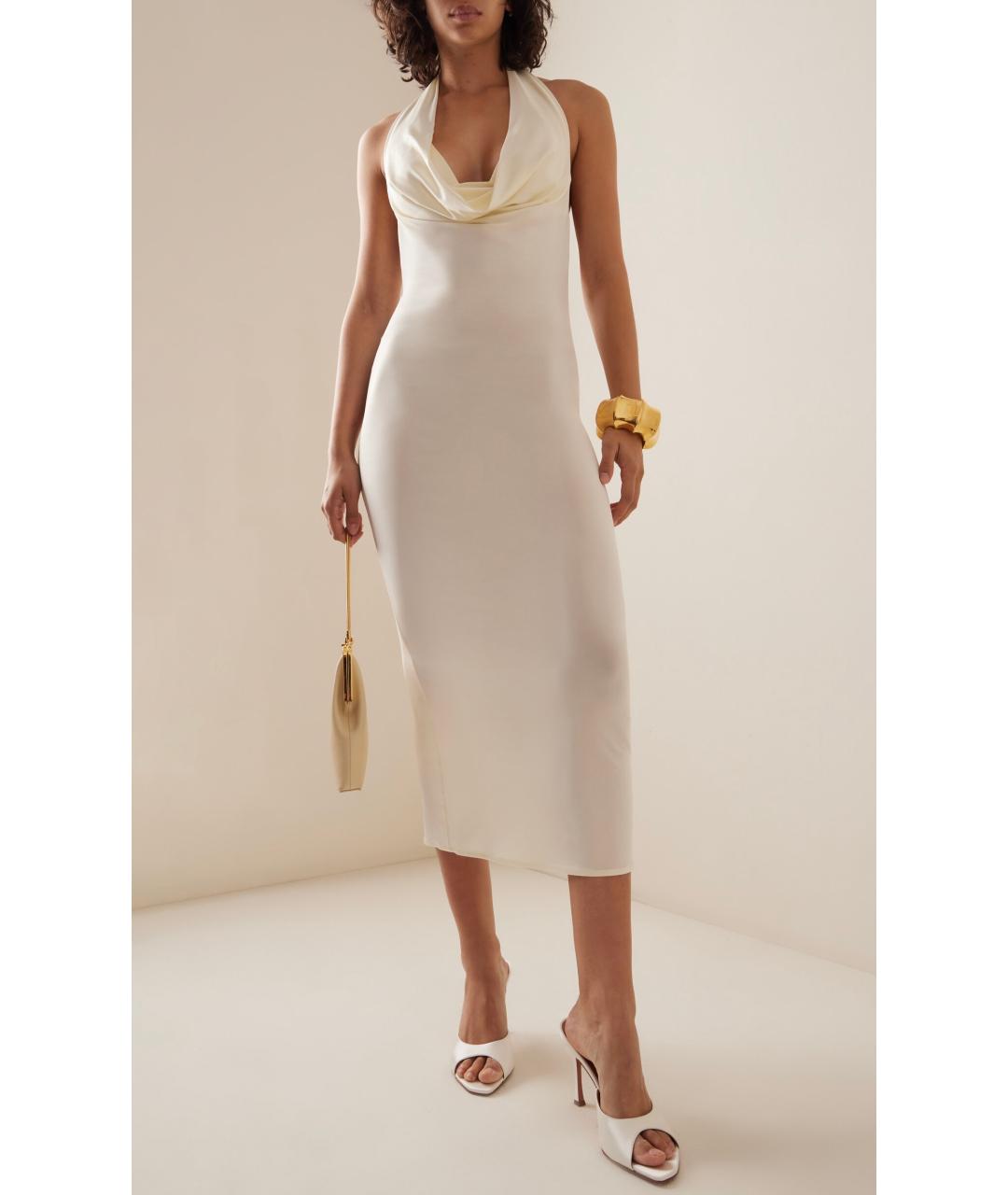 MAGDA BUTRYM Бежевое вискозное коктейльное платье, фото 4
