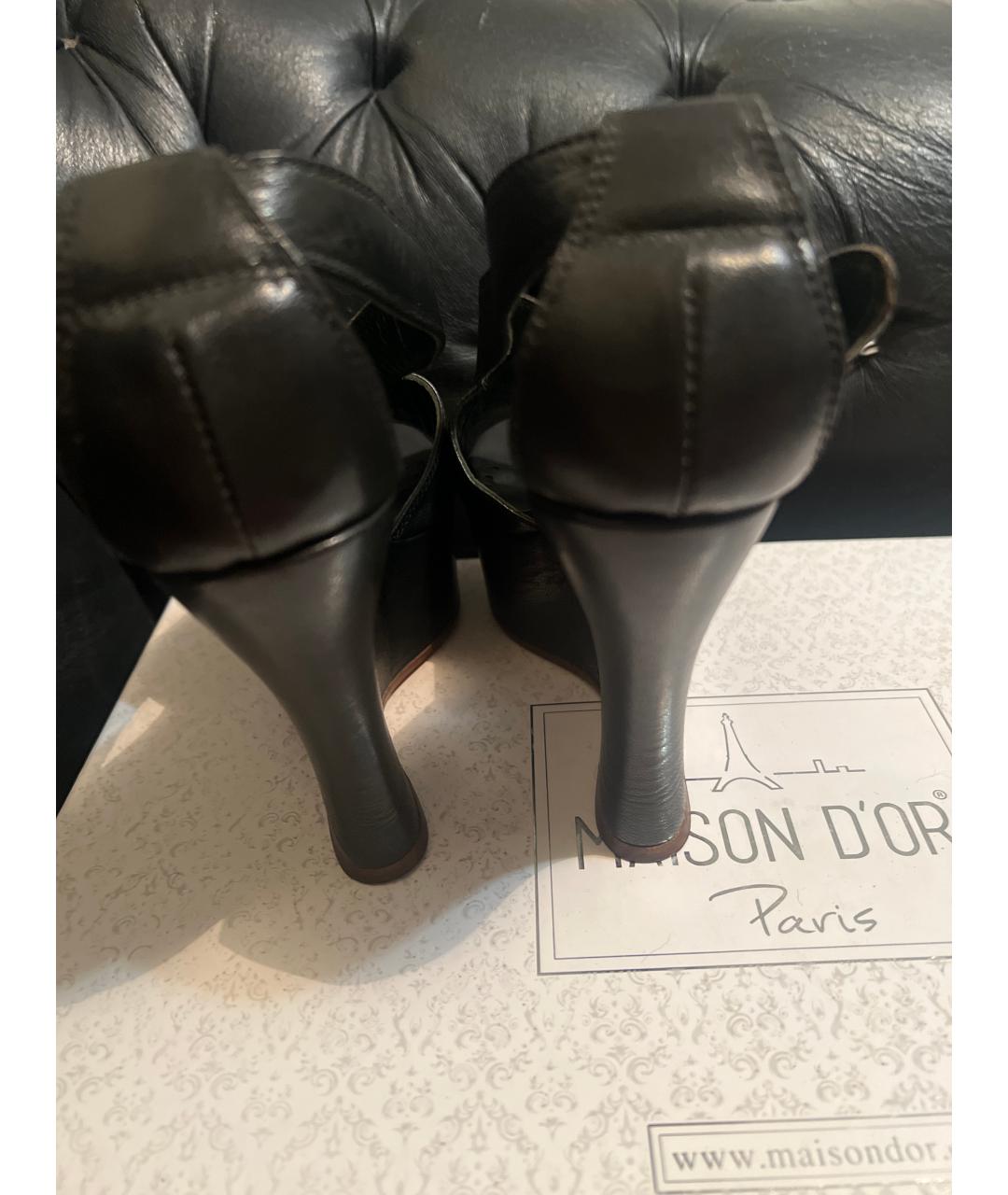 SAINT LAURENT Черные кожаные босоножки, фото 4