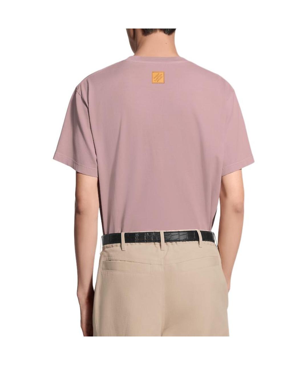 LOUIS VUITTON Розовая хлопковая футболка, фото 3