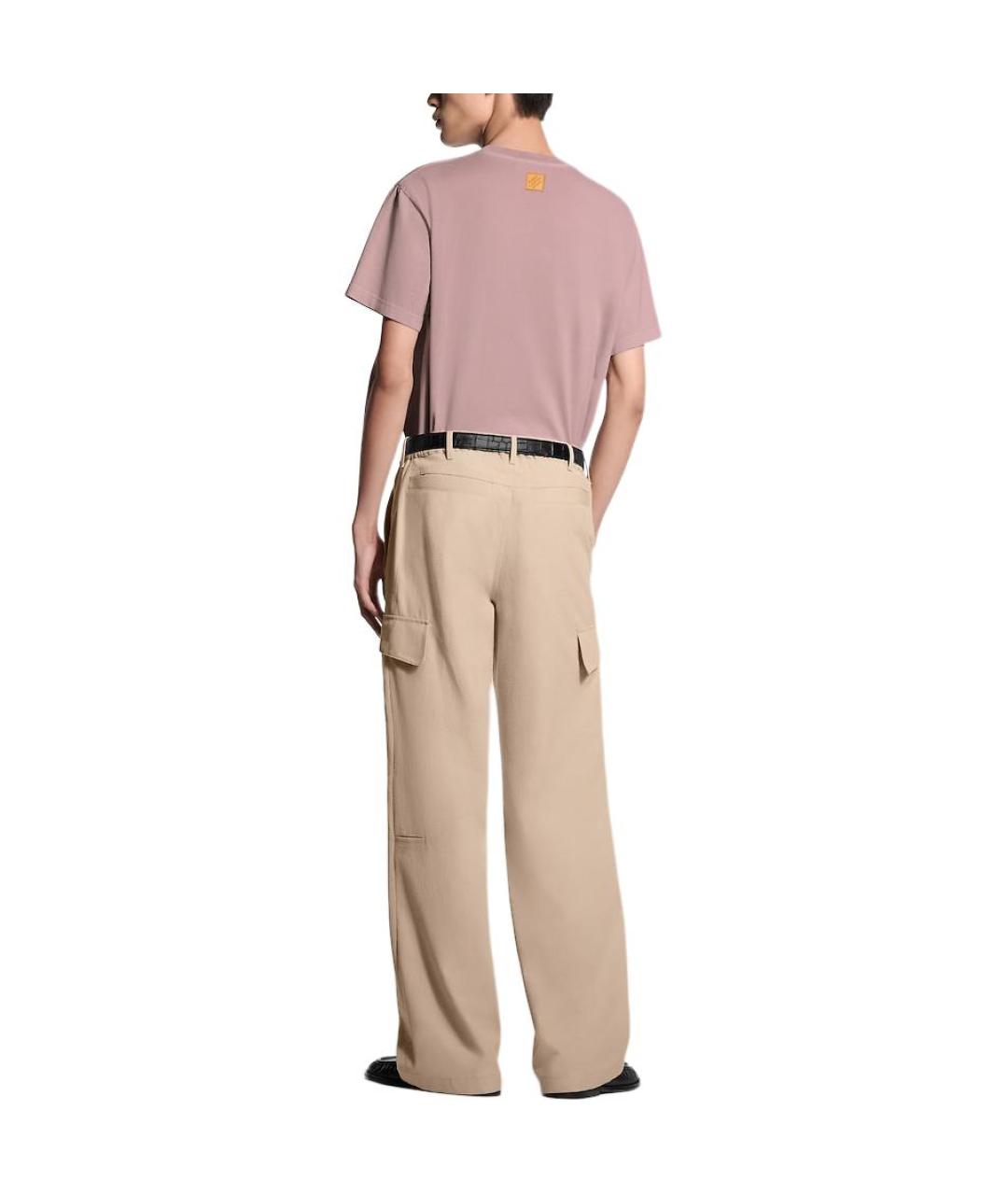 LOUIS VUITTON Розовая хлопковая футболка, фото 4