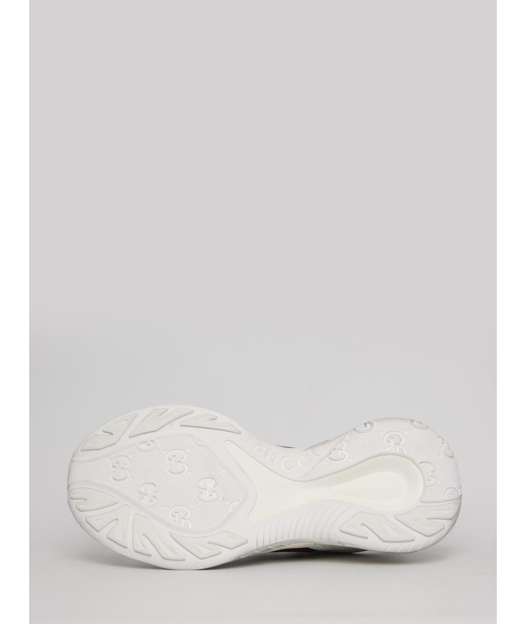 GUCCI Белые кожаные низкие кроссовки / кеды, фото 4
