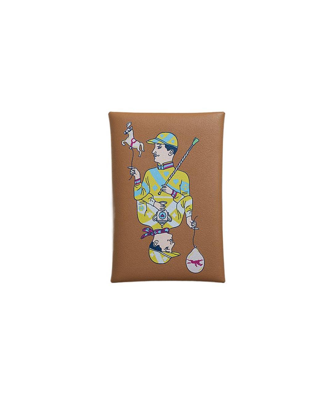 HERMES Коричневый кожаный кардхолдер, фото 4