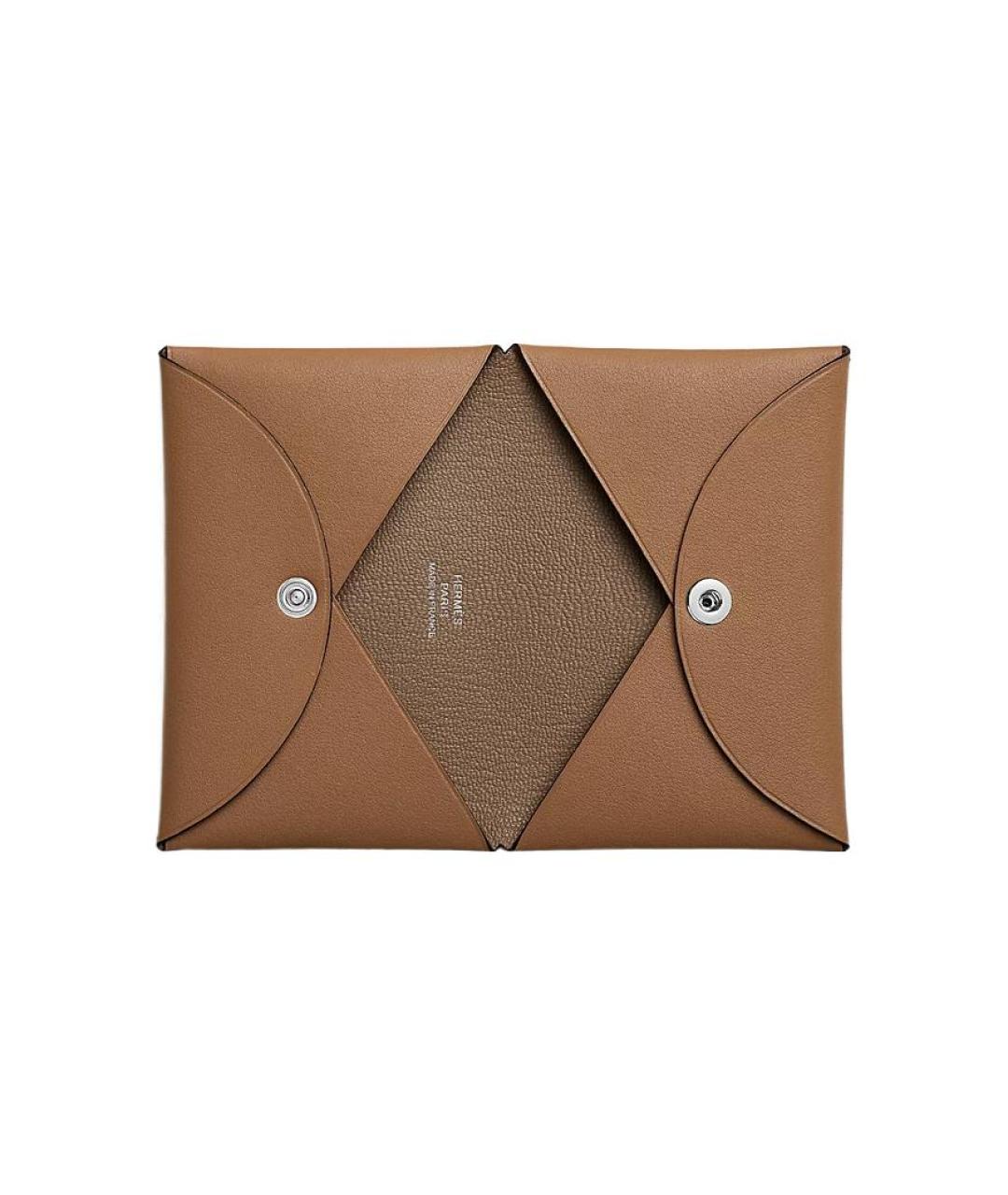 HERMES Коричневый кожаный кардхолдер, фото 3