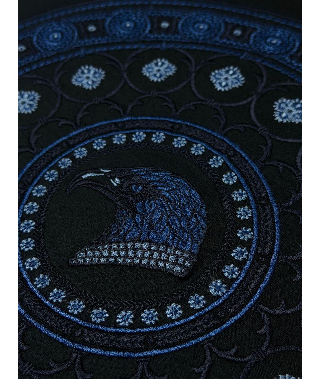 STEFANO RICCI Темно-синяя хлопковая футболка, фото 2