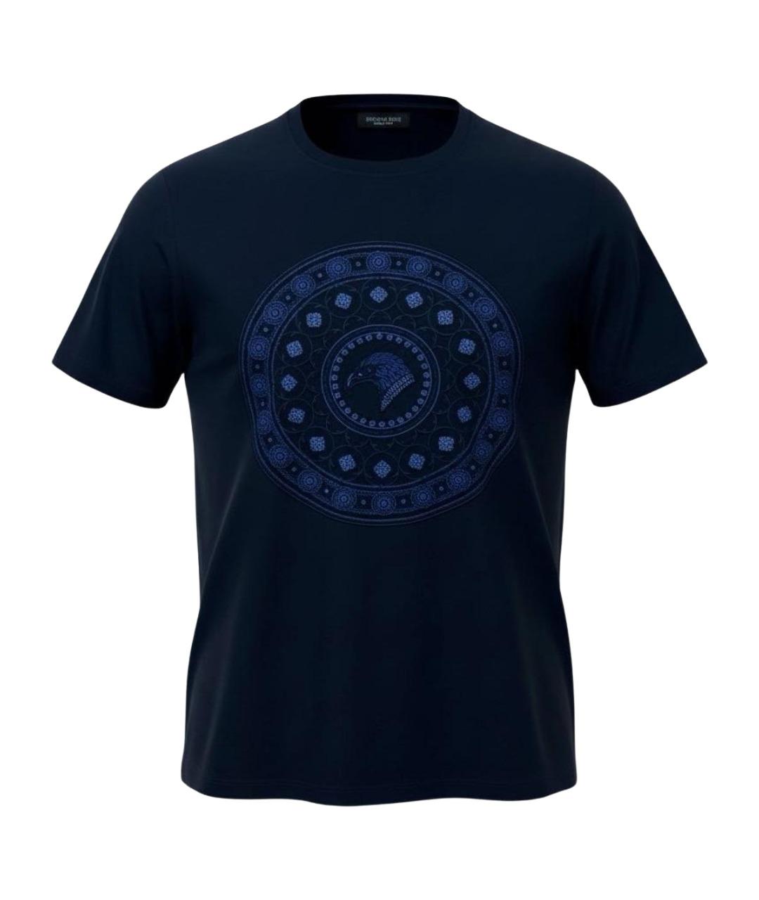 STEFANO RICCI Темно-синяя хлопковая футболка, фото 1