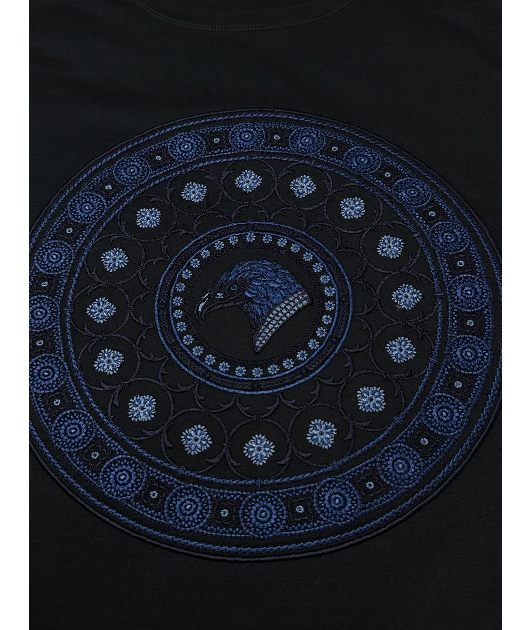 STEFANO RICCI Темно-синяя хлопковая футболка, фото 6