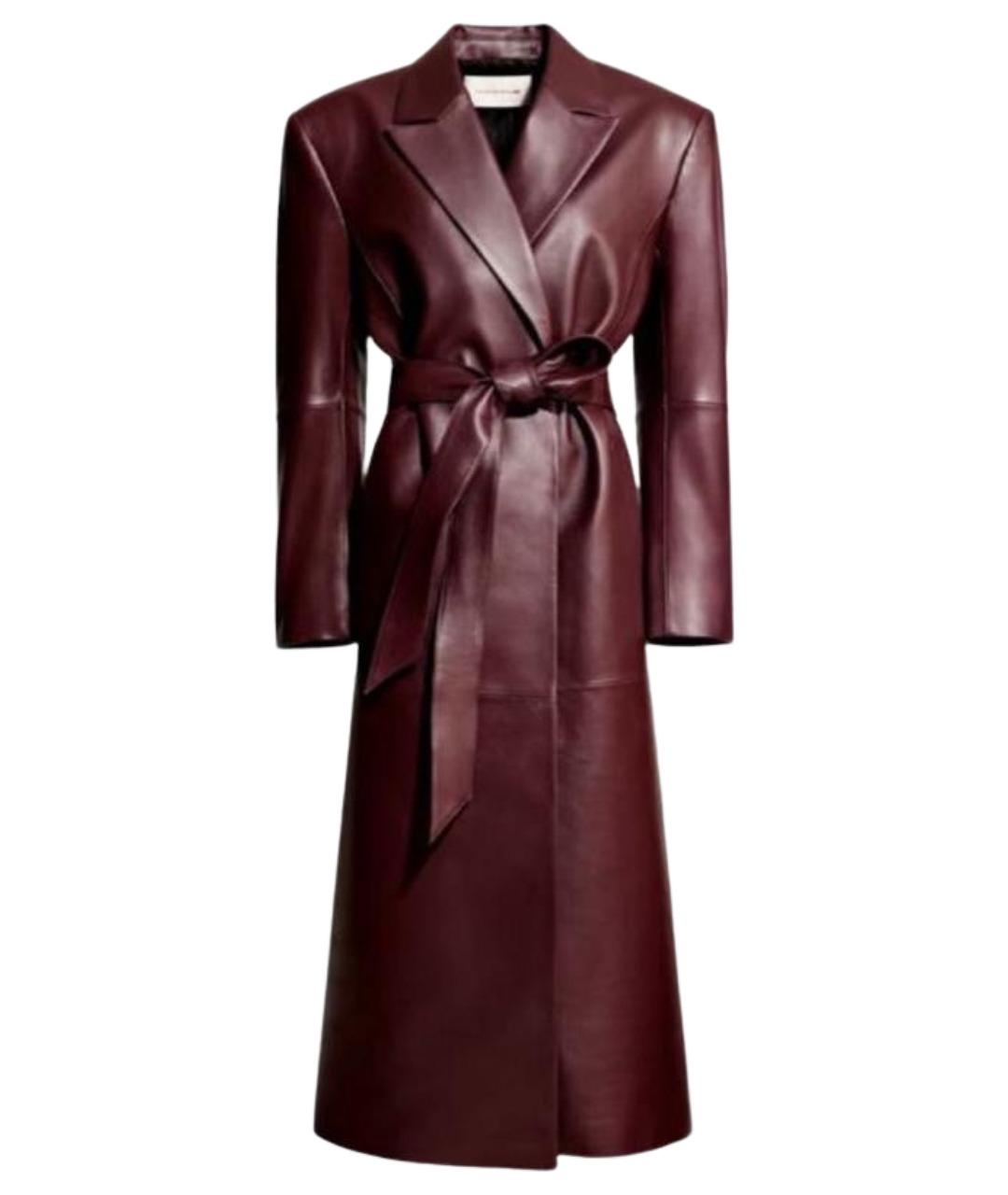 MAGDA BUTRYM Бордовый кожаный тренч/плащ, фото 1