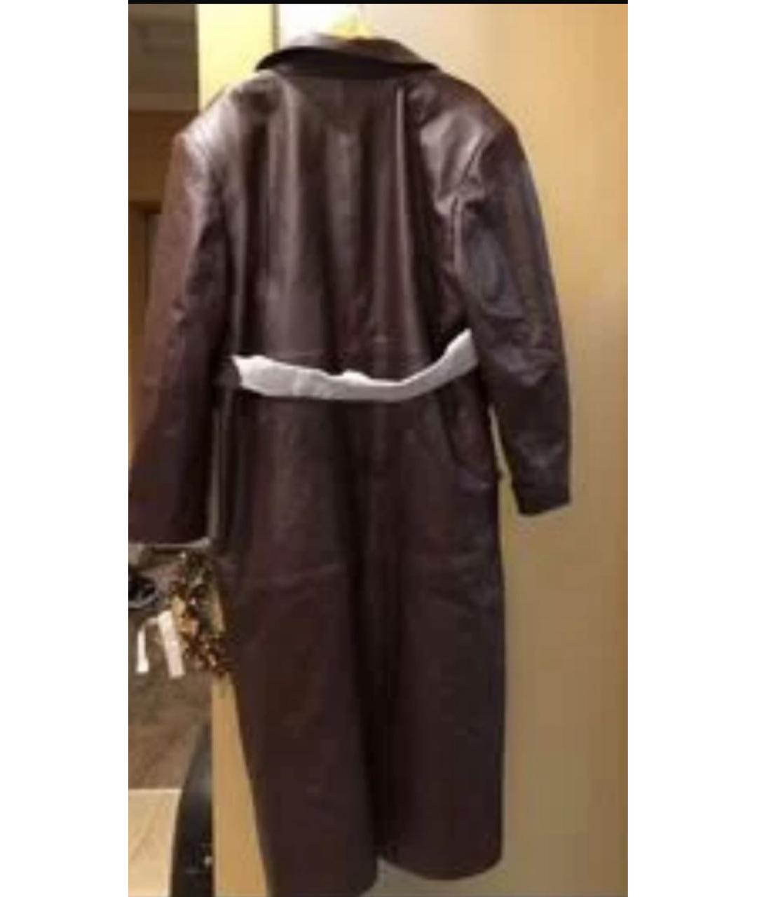 MAGDA BUTRYM Бордовый кожаный тренч/плащ, фото 7