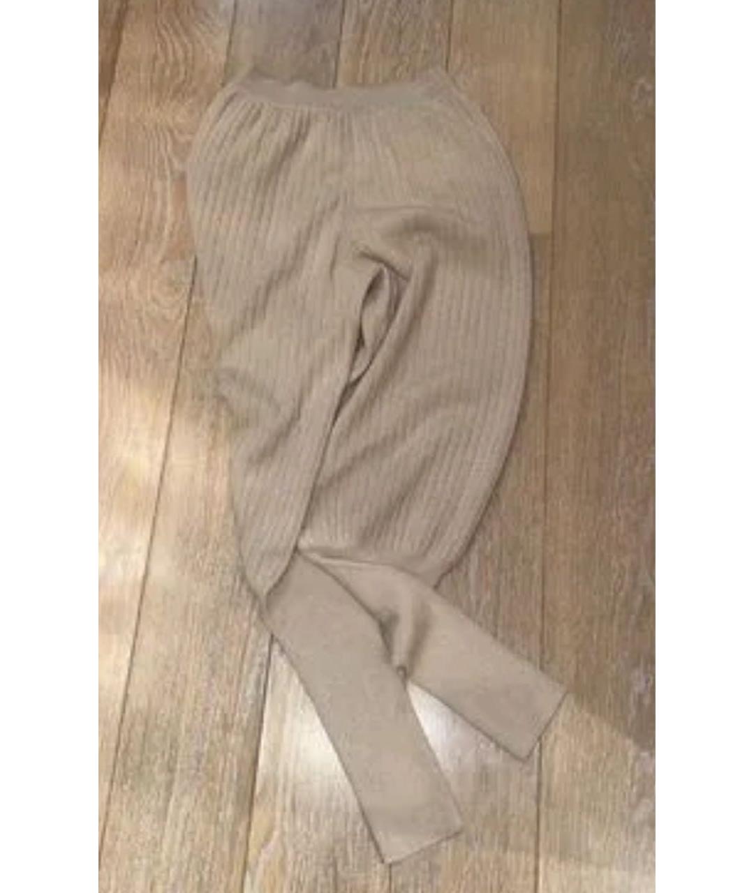 LORO PIANA Бежевые кашемировые леггинсы и велосипедки, фото 3