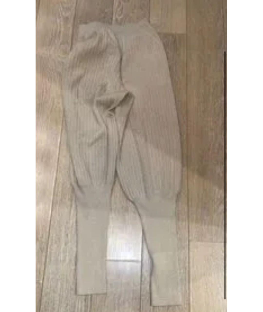 LORO PIANA Бежевые кашемировые леггинсы и велосипедки, фото 4