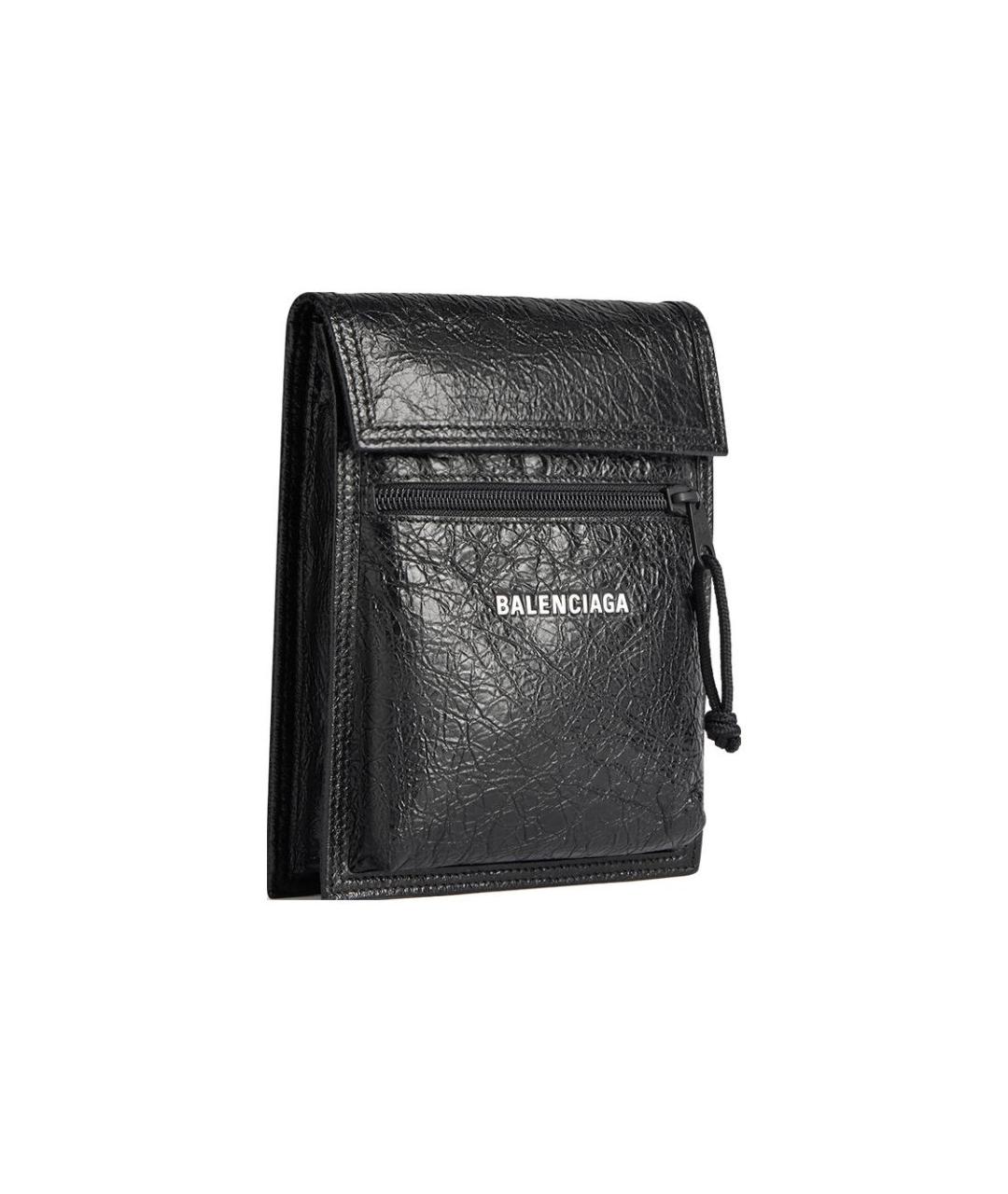 BALENCIAGA Черная кожаная папка для документов, фото 2