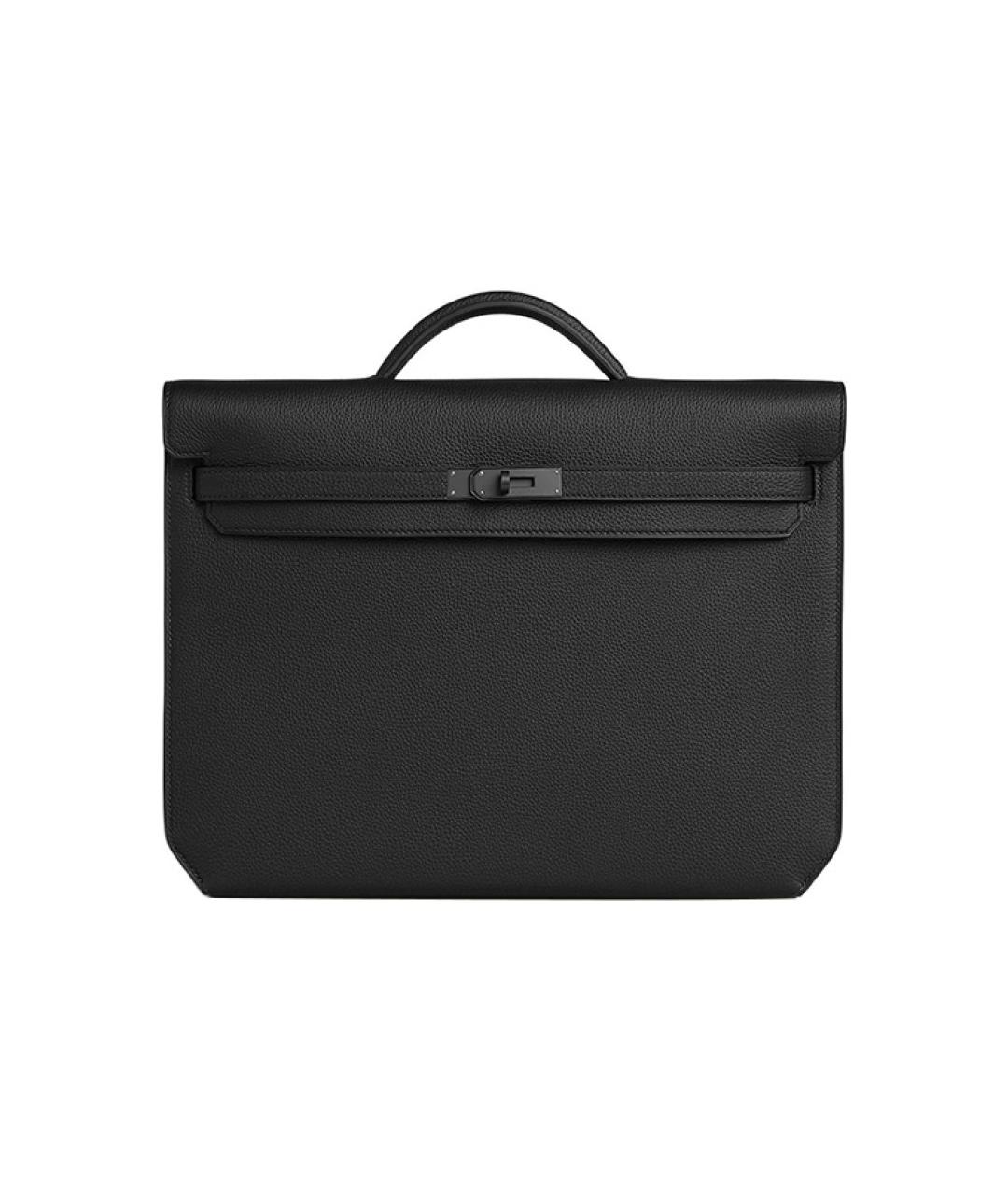 HERMES Черная кожаная сумка на плечо, фото 5