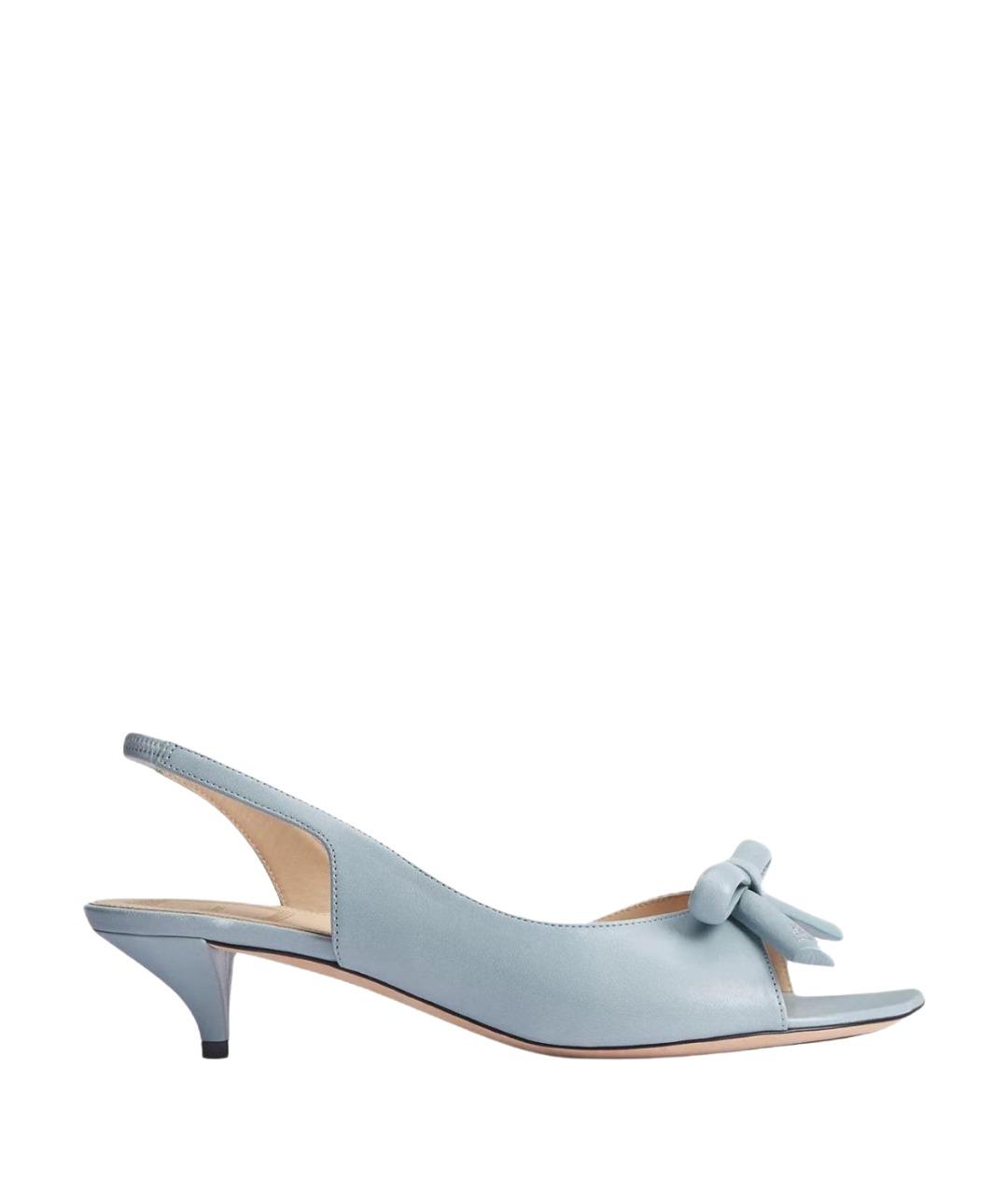 CHRISTIAN DIOR Голубые кожаные босоножки, фото 1