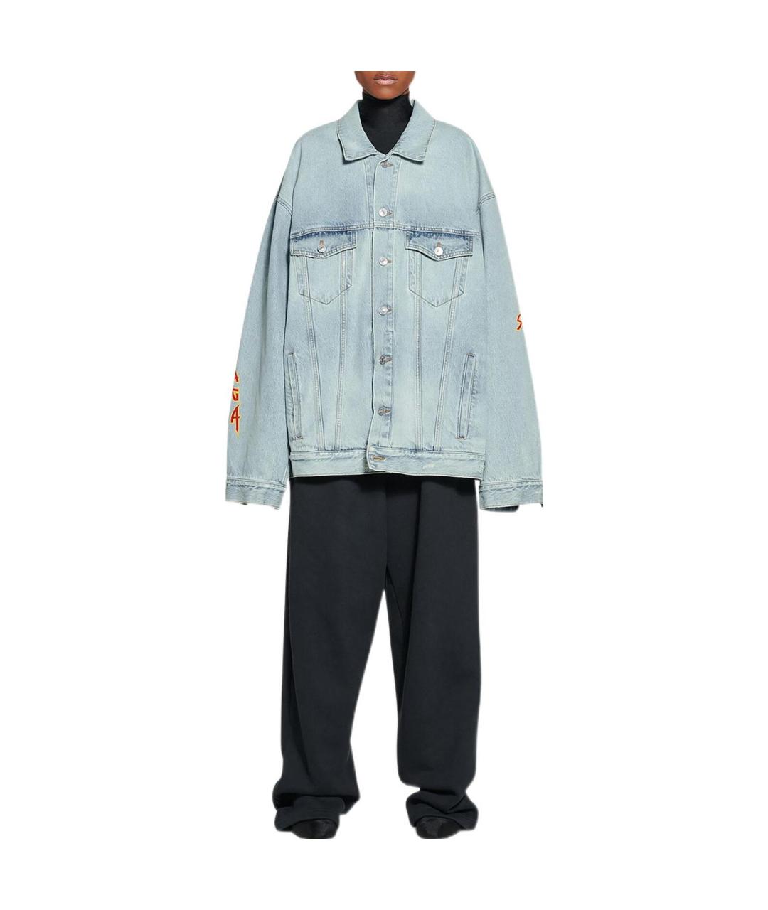 BALENCIAGA Голубая деним куртка, фото 2