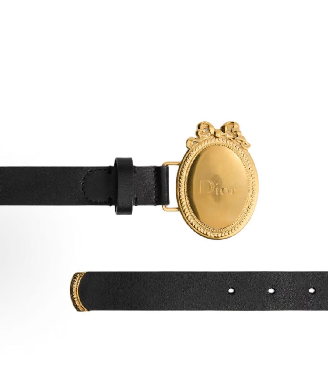 CHRISTIAN DIOR Золотой кожаный ремень, фото 2