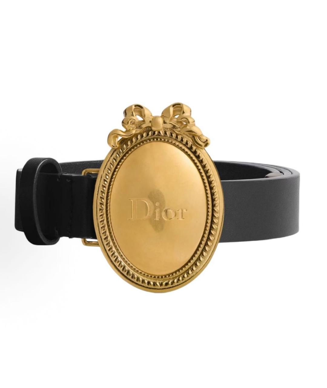 CHRISTIAN DIOR Золотой кожаный ремень, фото 4