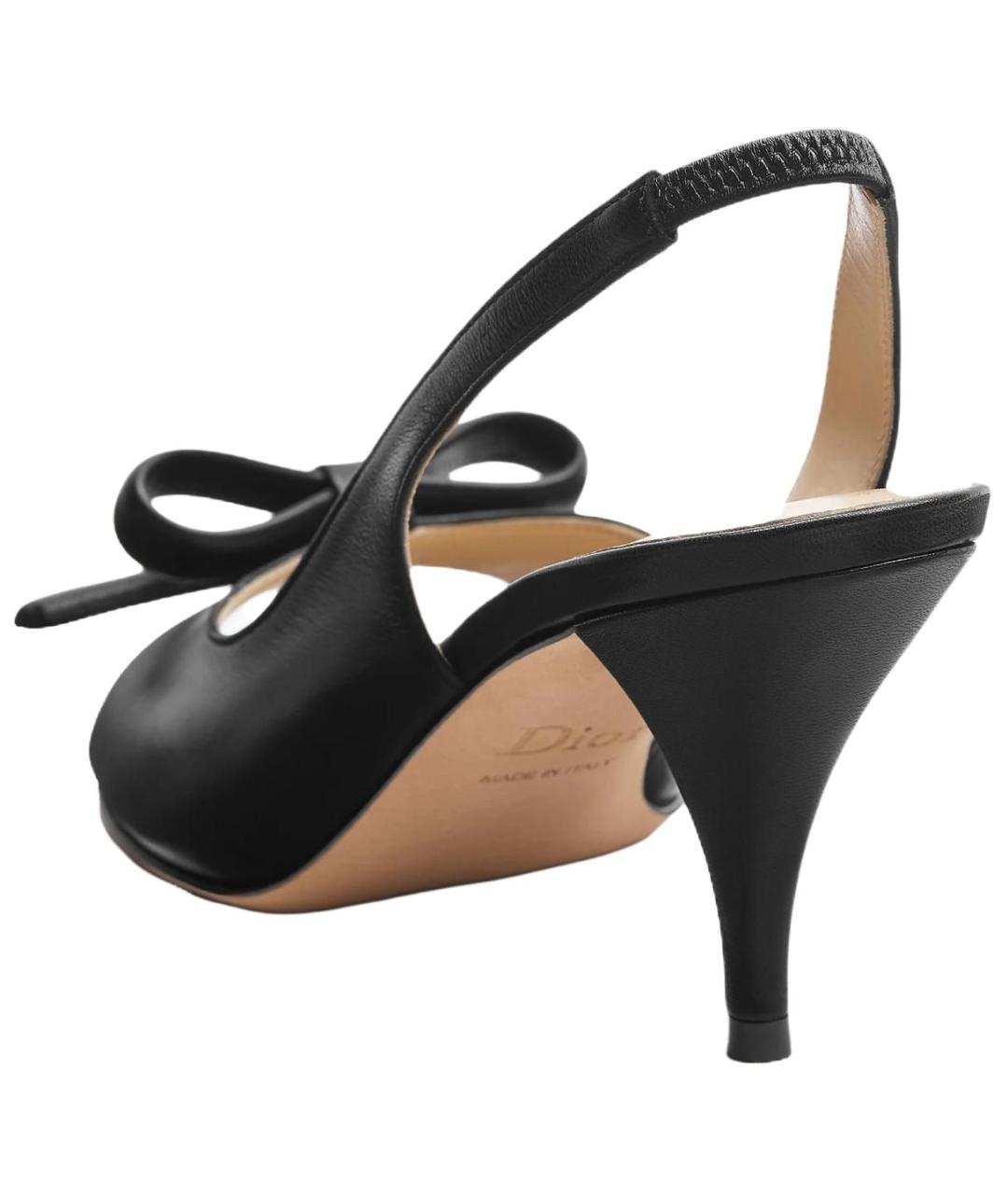 CHRISTIAN DIOR Черные кожаные сандалии, фото 3