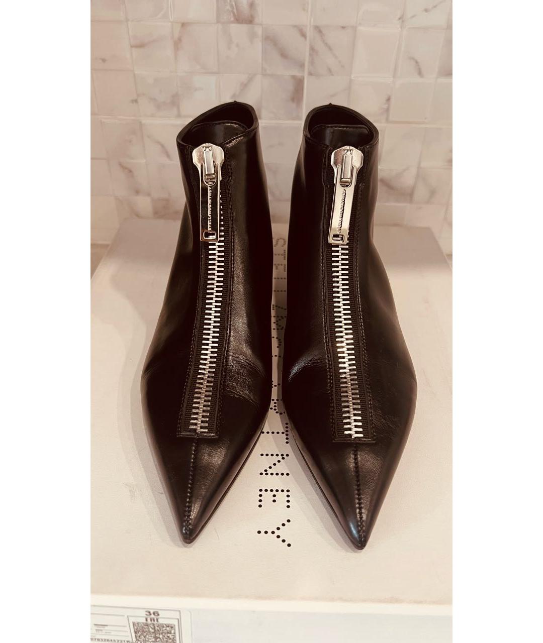 STELLA MCCARTNEY Черные кожаные полусапоги, фото 2