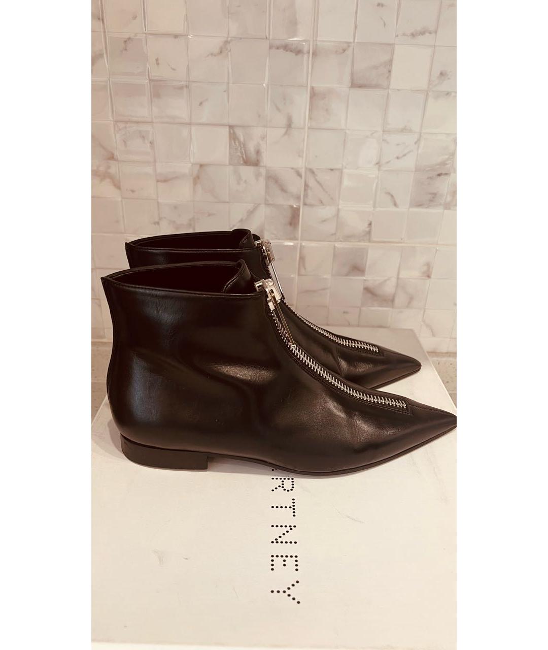 STELLA MCCARTNEY Черные кожаные полусапоги, фото 6