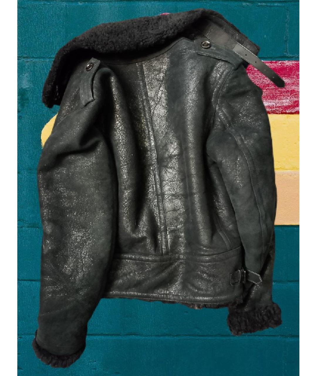 BURBERRY Черная кожаная дубленка/шуба, фото 2