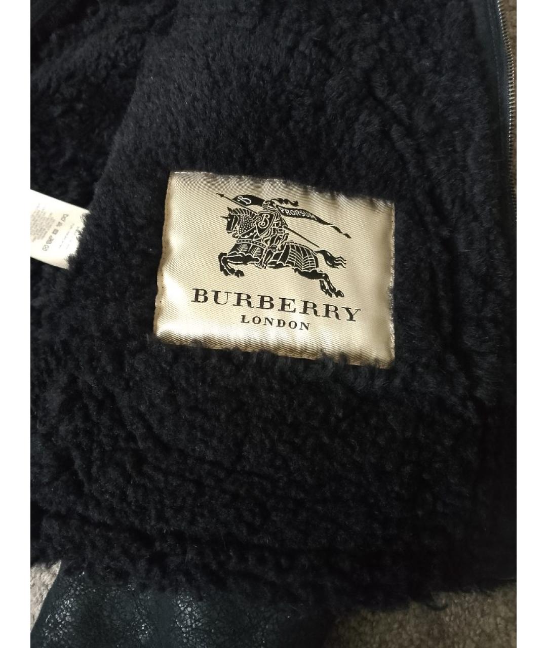 BURBERRY Черная кожаная дубленка/шуба, фото 3