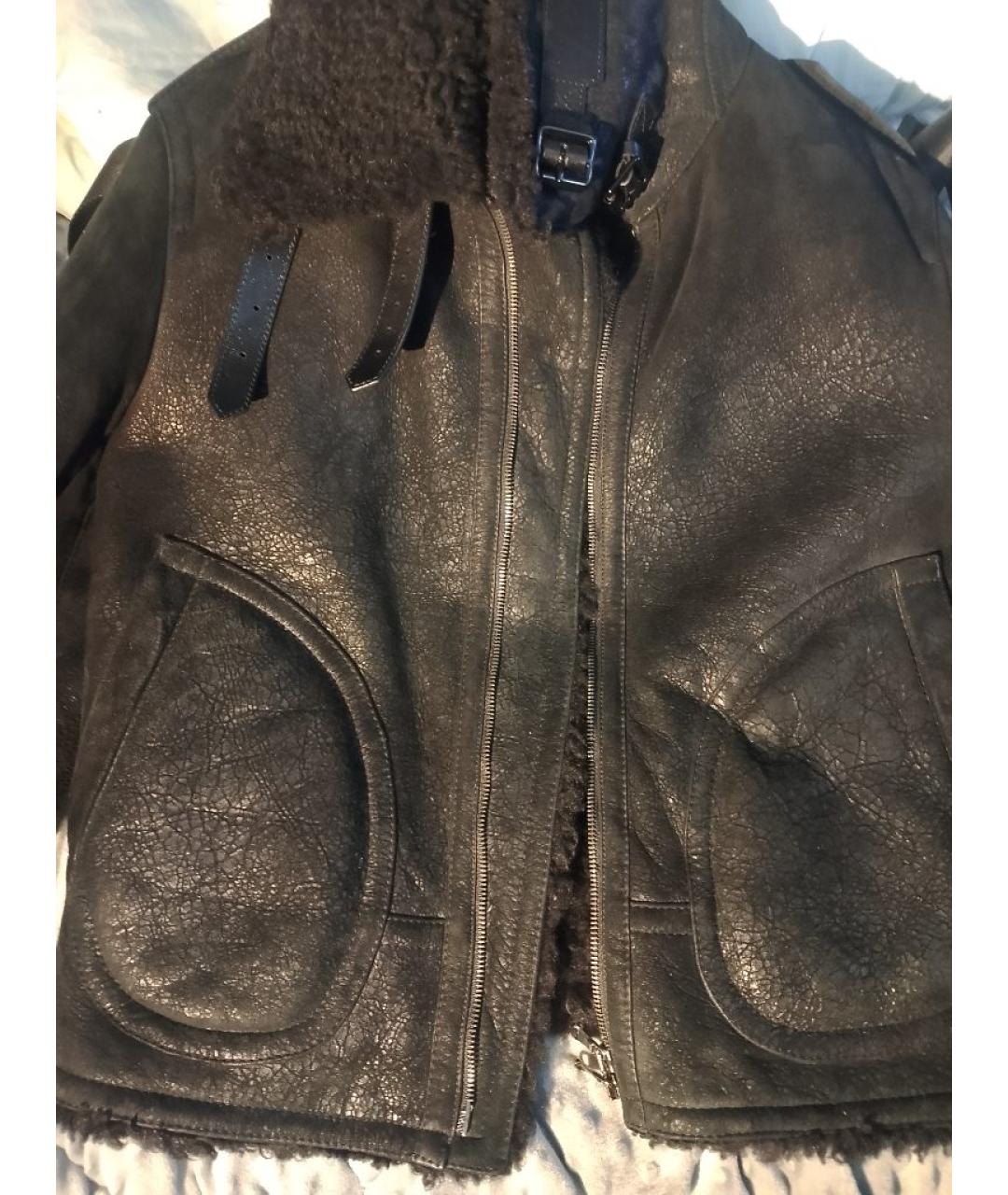 BURBERRY Черная кожаная дубленка/шуба, фото 8