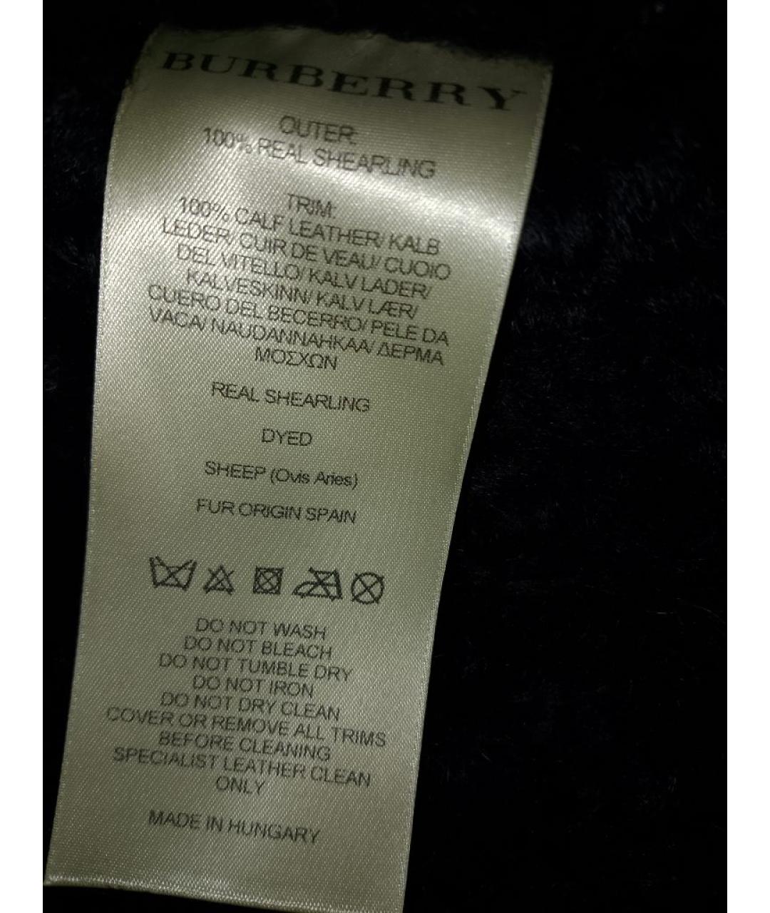 BURBERRY Черная кожаная дубленка/шуба, фото 4