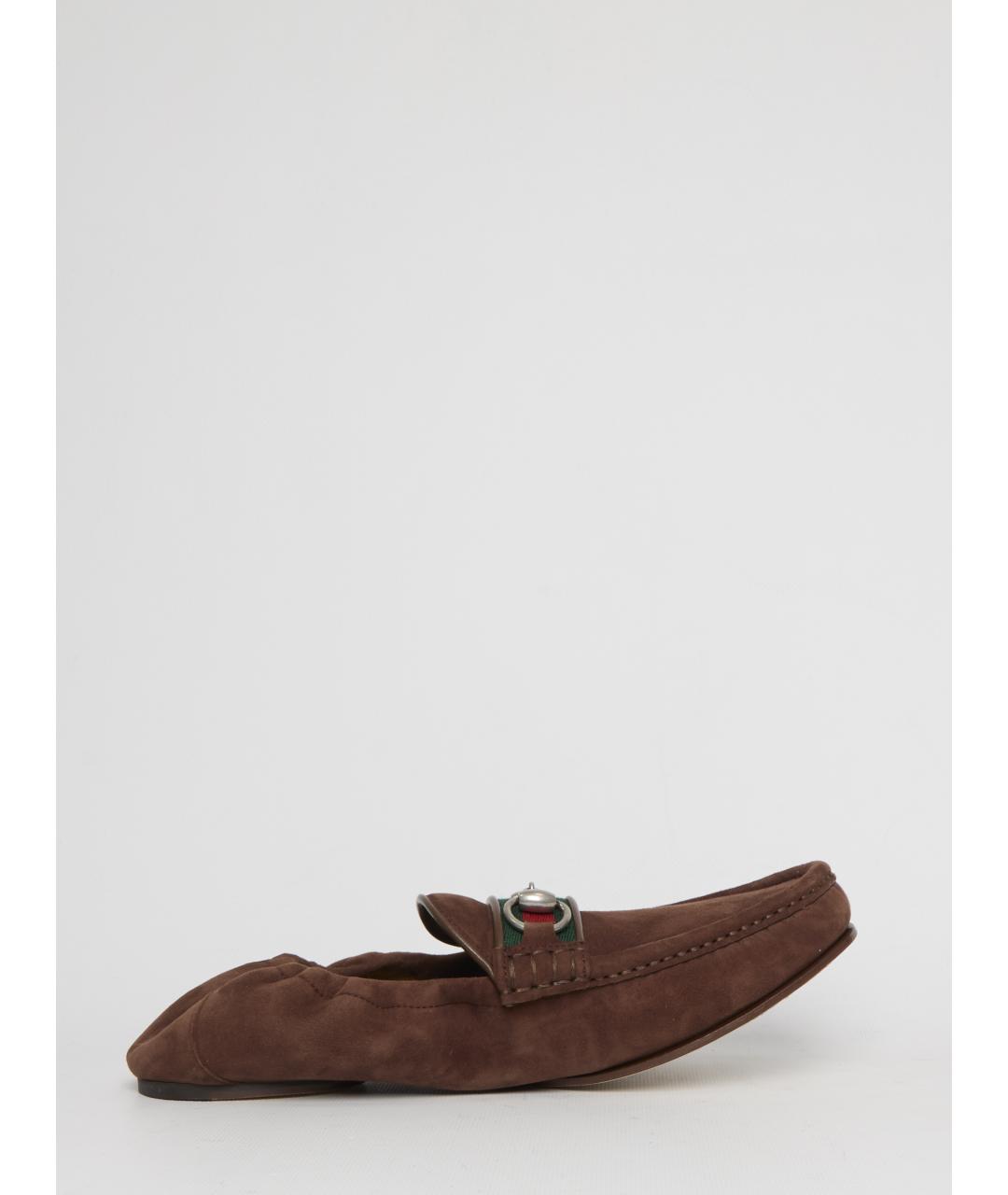 GUCCI Коричневые замшевые лоферы, фото 5