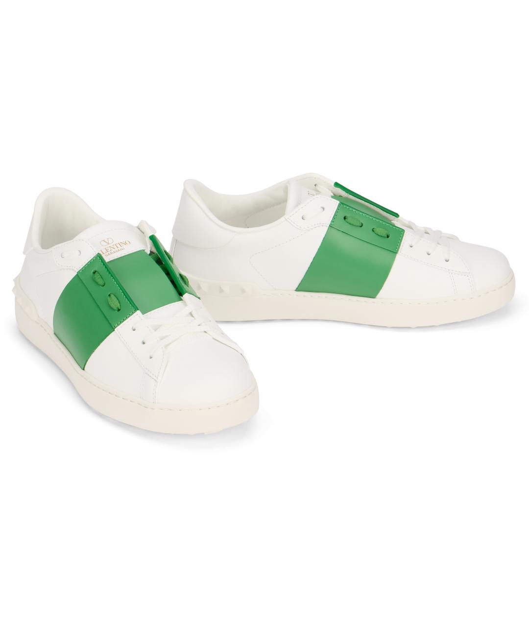 VALENTINO Белые кожаные низкие кроссовки / кеды, фото 3