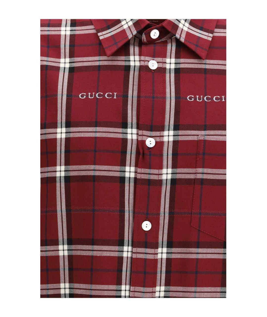 GUCCI Бордовая хлопковая кэжуал рубашка, фото 3