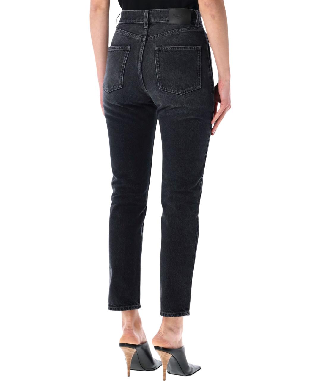 SAINT LAURENT Черные хлопковые джинсы слим, фото 2