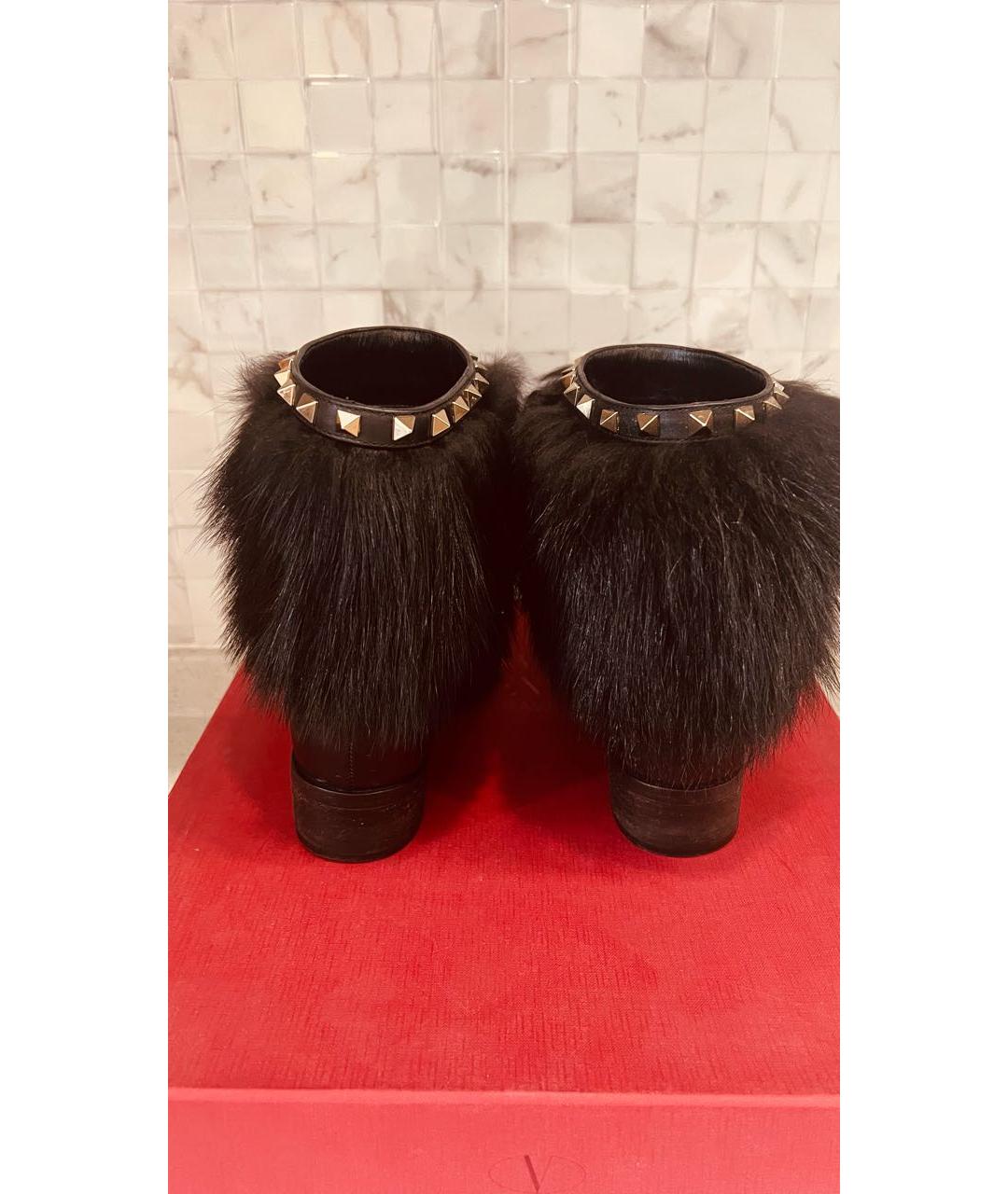 VALENTINO Черные кожаные полусапоги, фото 3