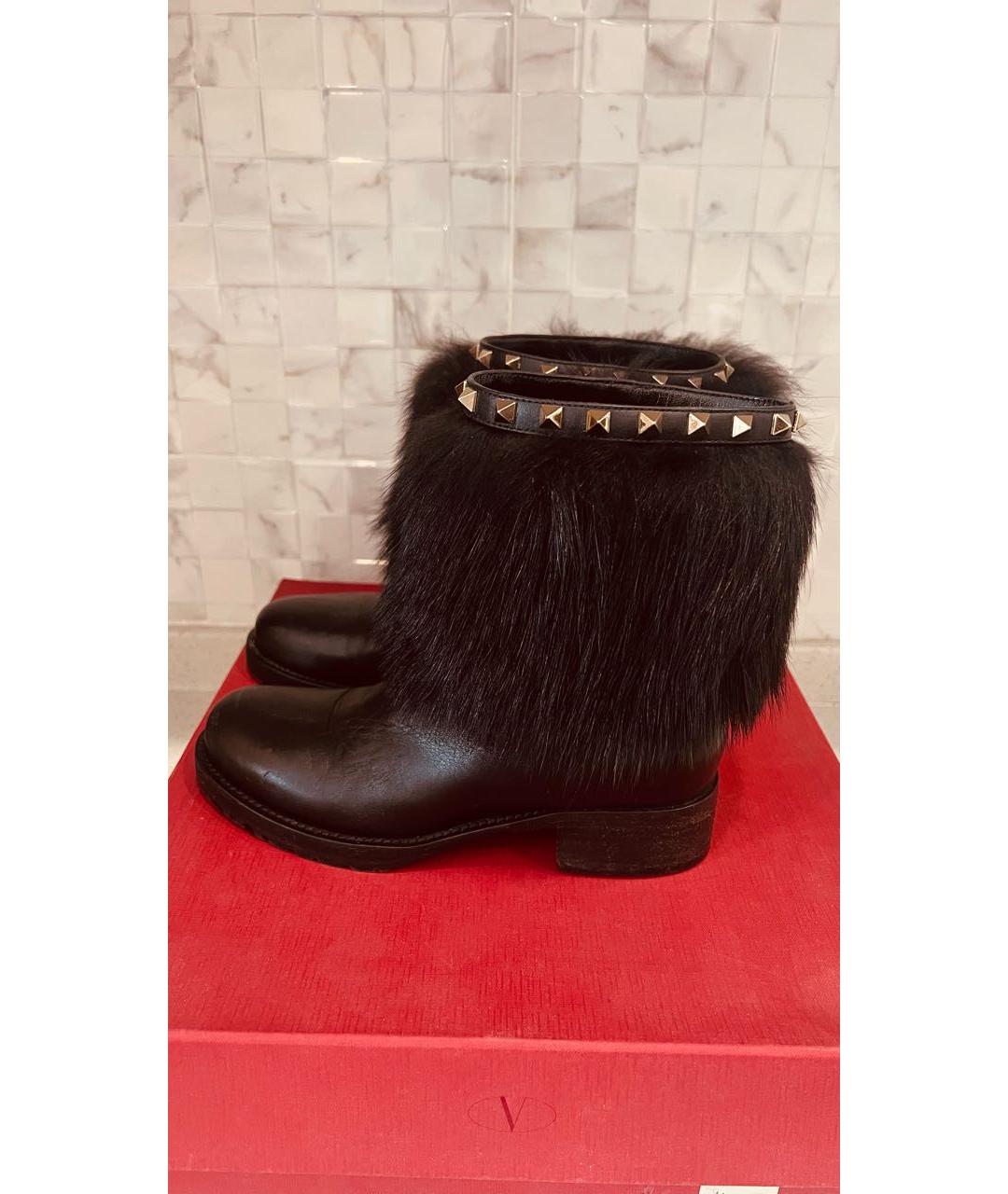 VALENTINO Черные кожаные полусапоги, фото 6