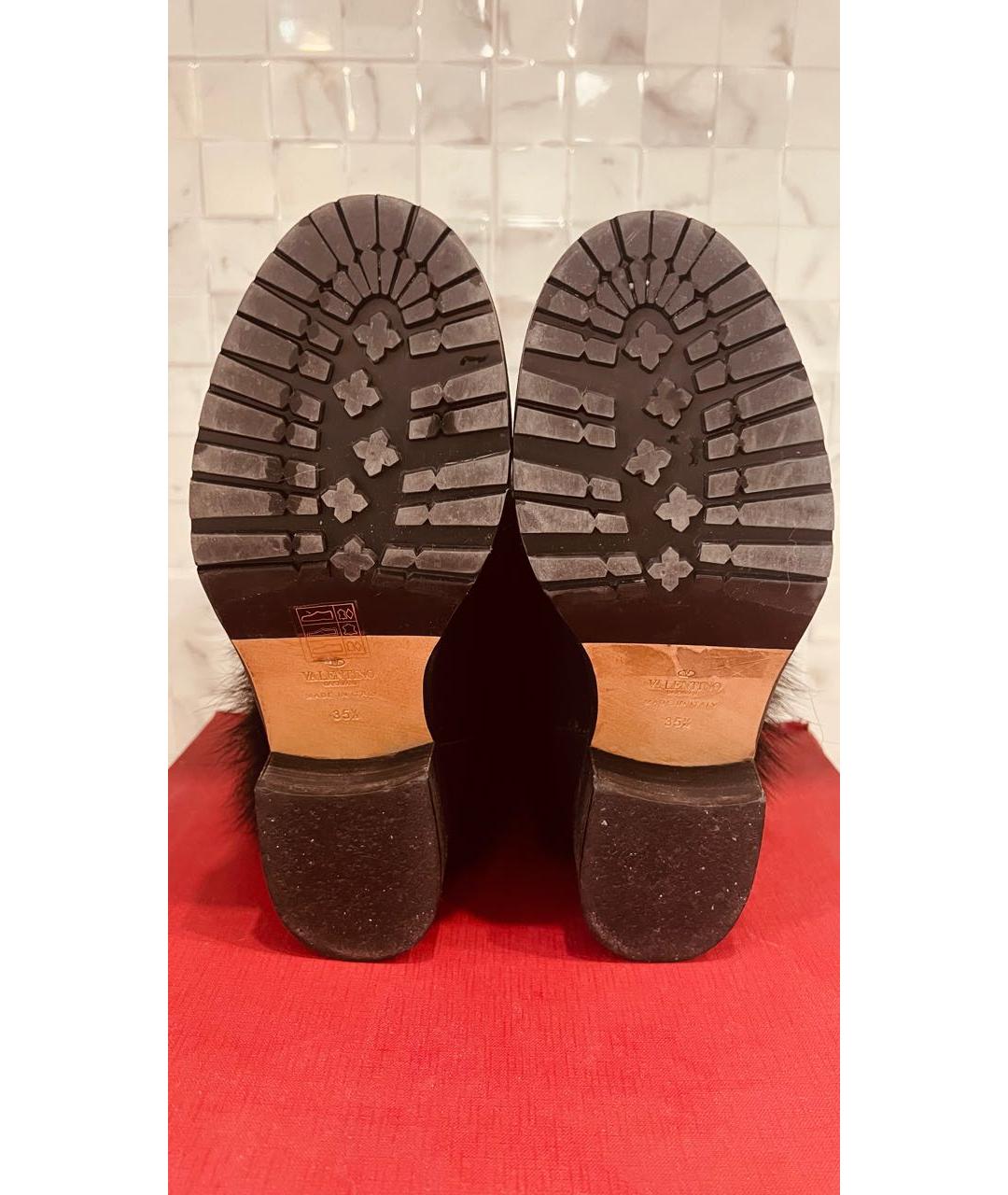 VALENTINO Черные кожаные полусапоги, фото 5