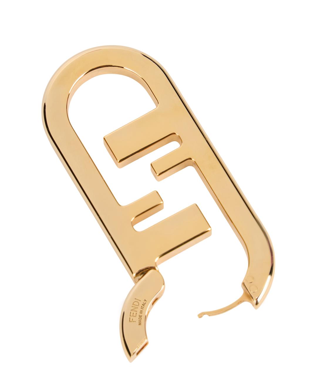 FENDI Золотые металлические серьги, фото 3