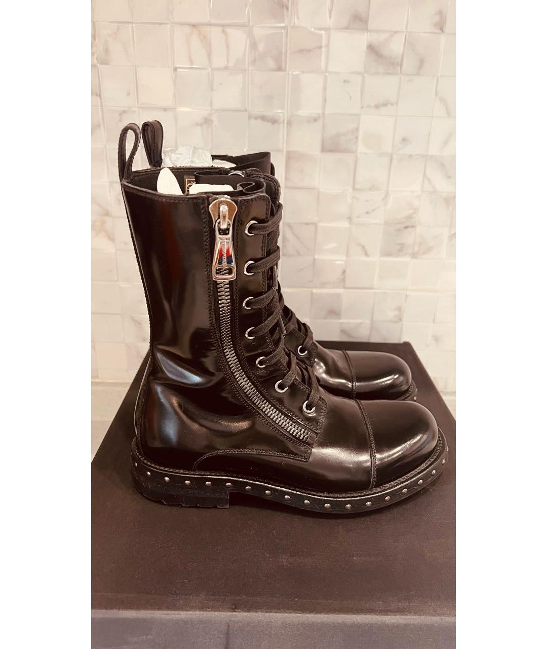 DOLCE&GABBANA Черные ботинки из лакированной кожи, фото 4