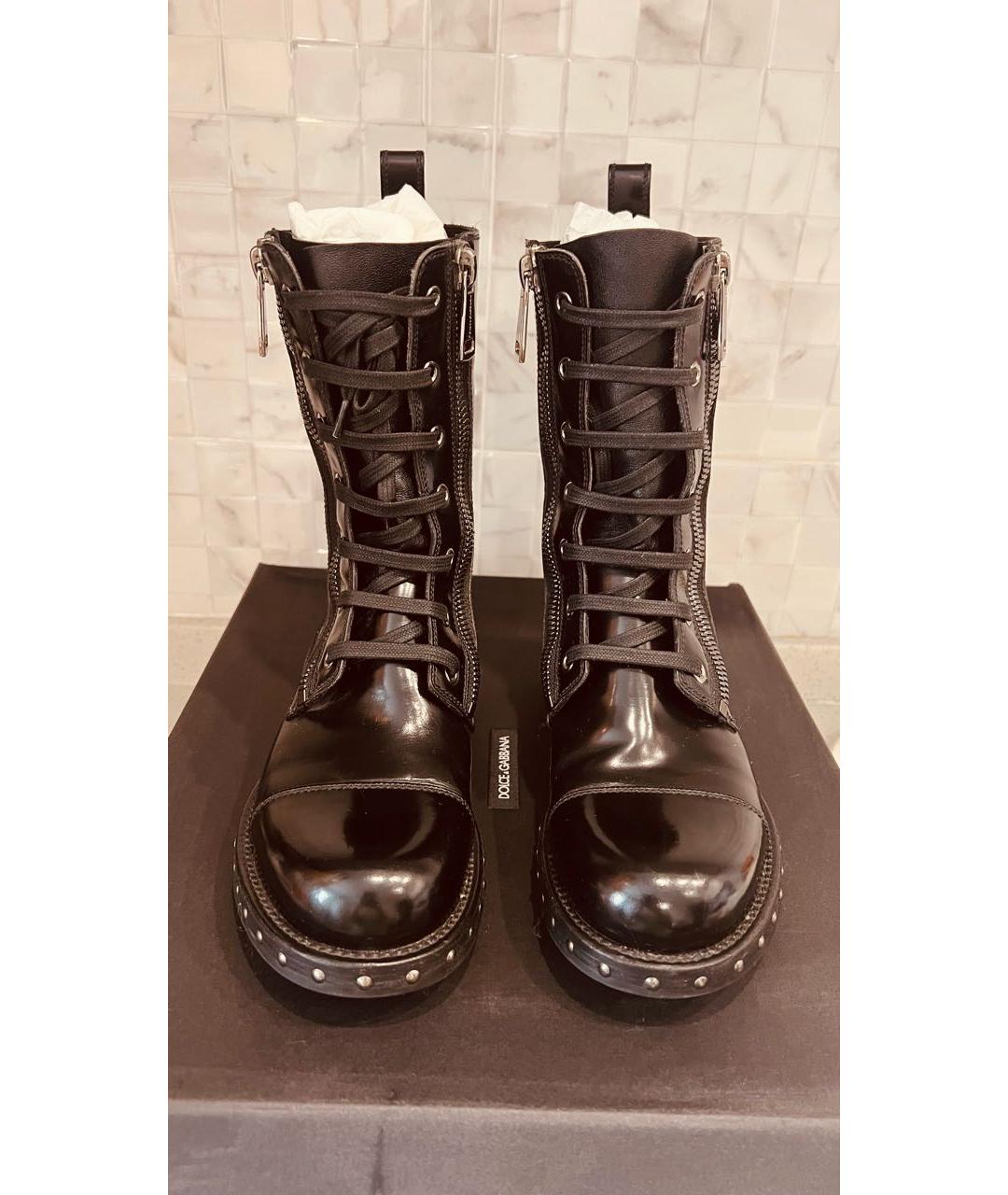 DOLCE&GABBANA Черные ботинки из лакированной кожи, фото 2