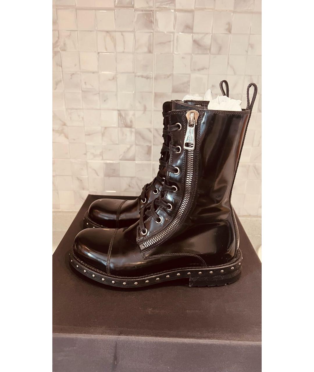 DOLCE&GABBANA Черные ботинки из лакированной кожи, фото 6