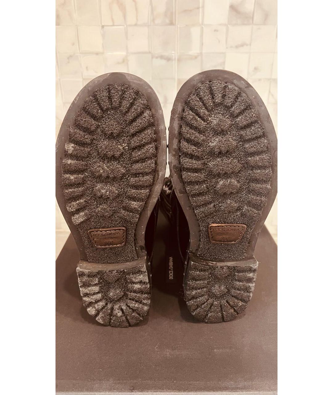 DOLCE&GABBANA Черные ботинки из лакированной кожи, фото 5