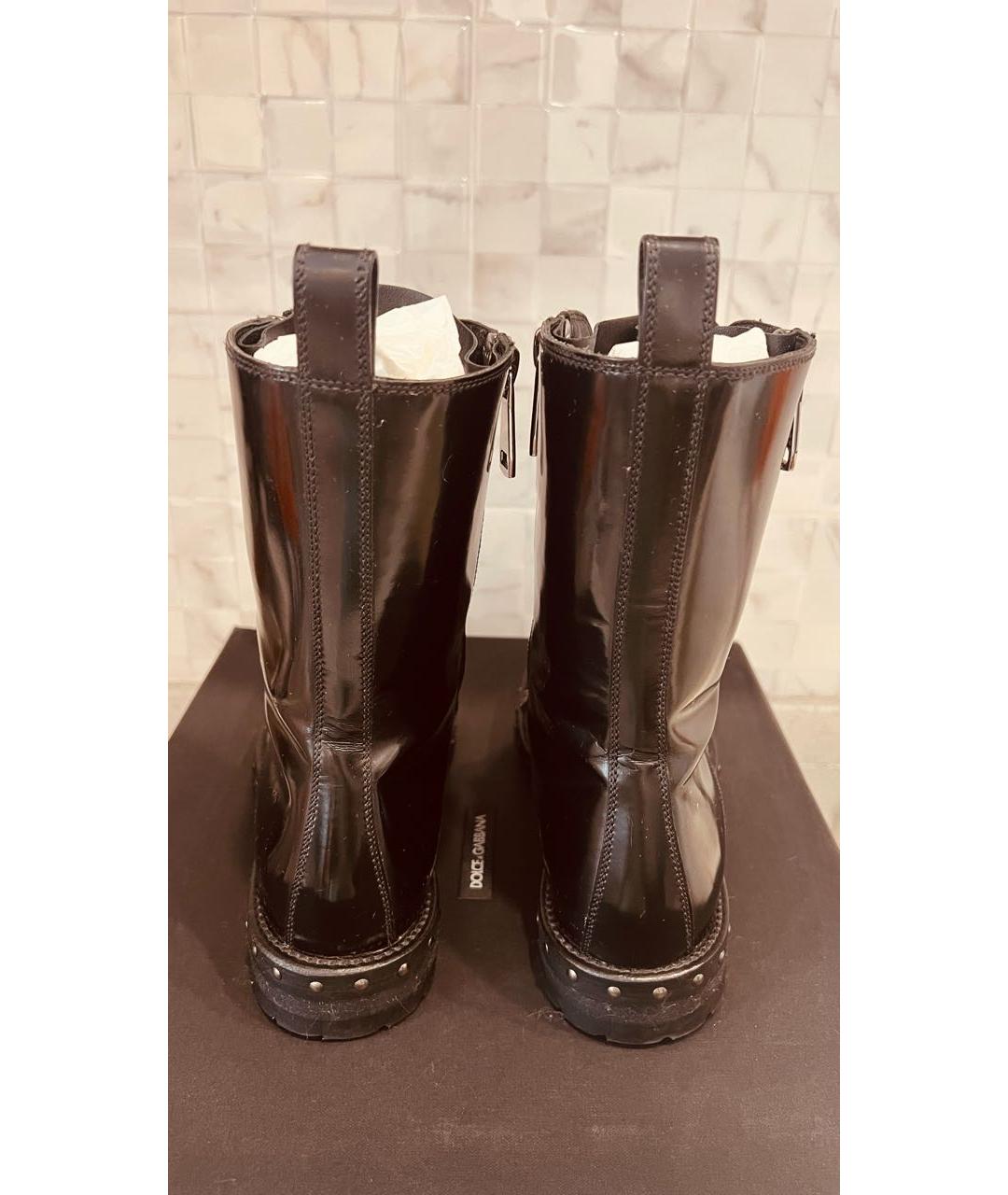 DOLCE&GABBANA Черные ботинки из лакированной кожи, фото 3